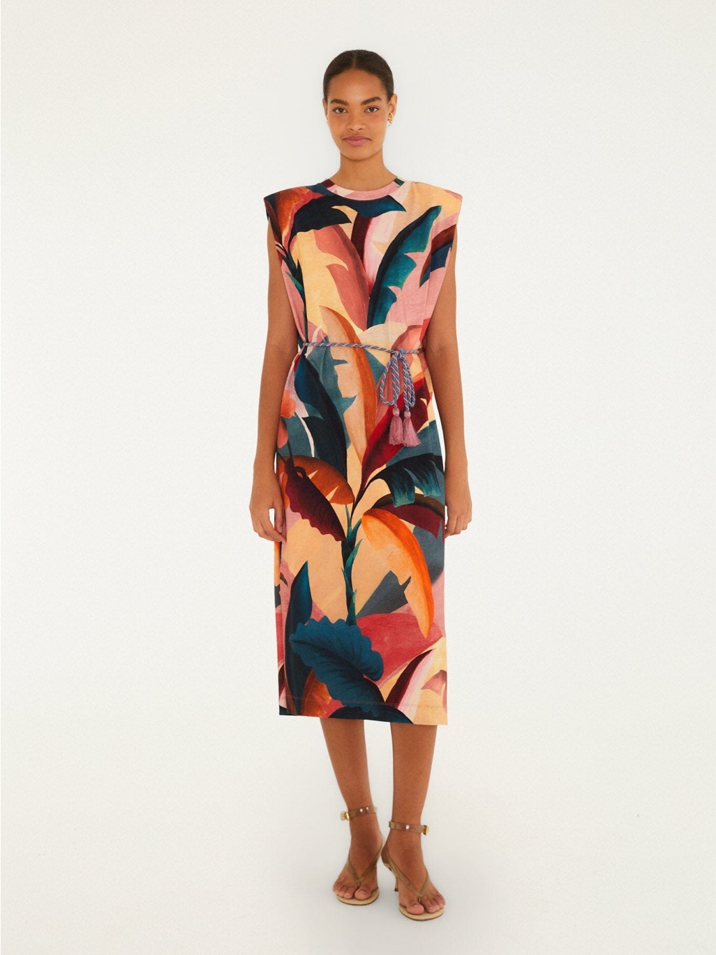 Farm Rio Multicolor Atlantic Rainforest T-Shirt Midi Dress